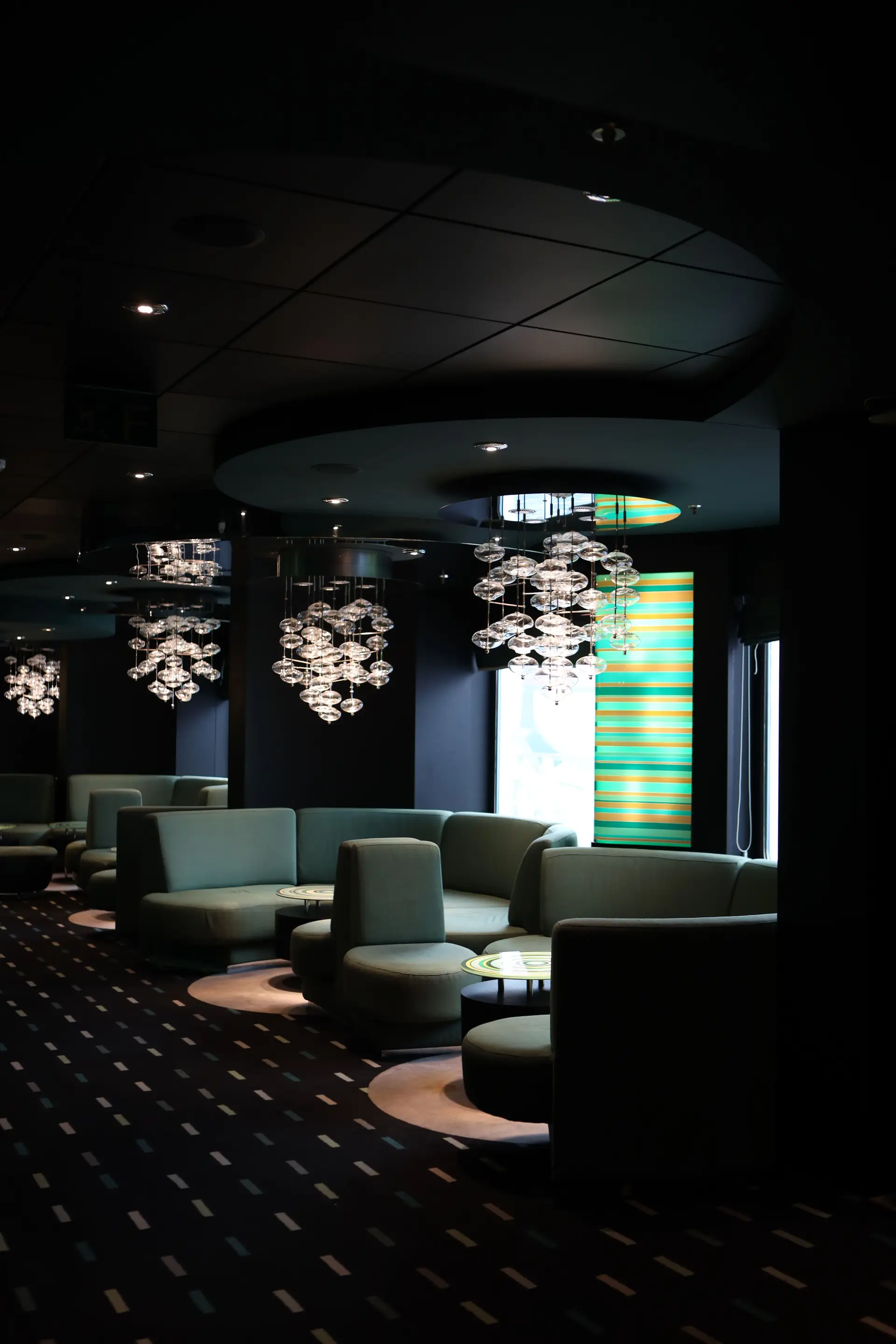 Stylish lounge interior with modern seating arrangements