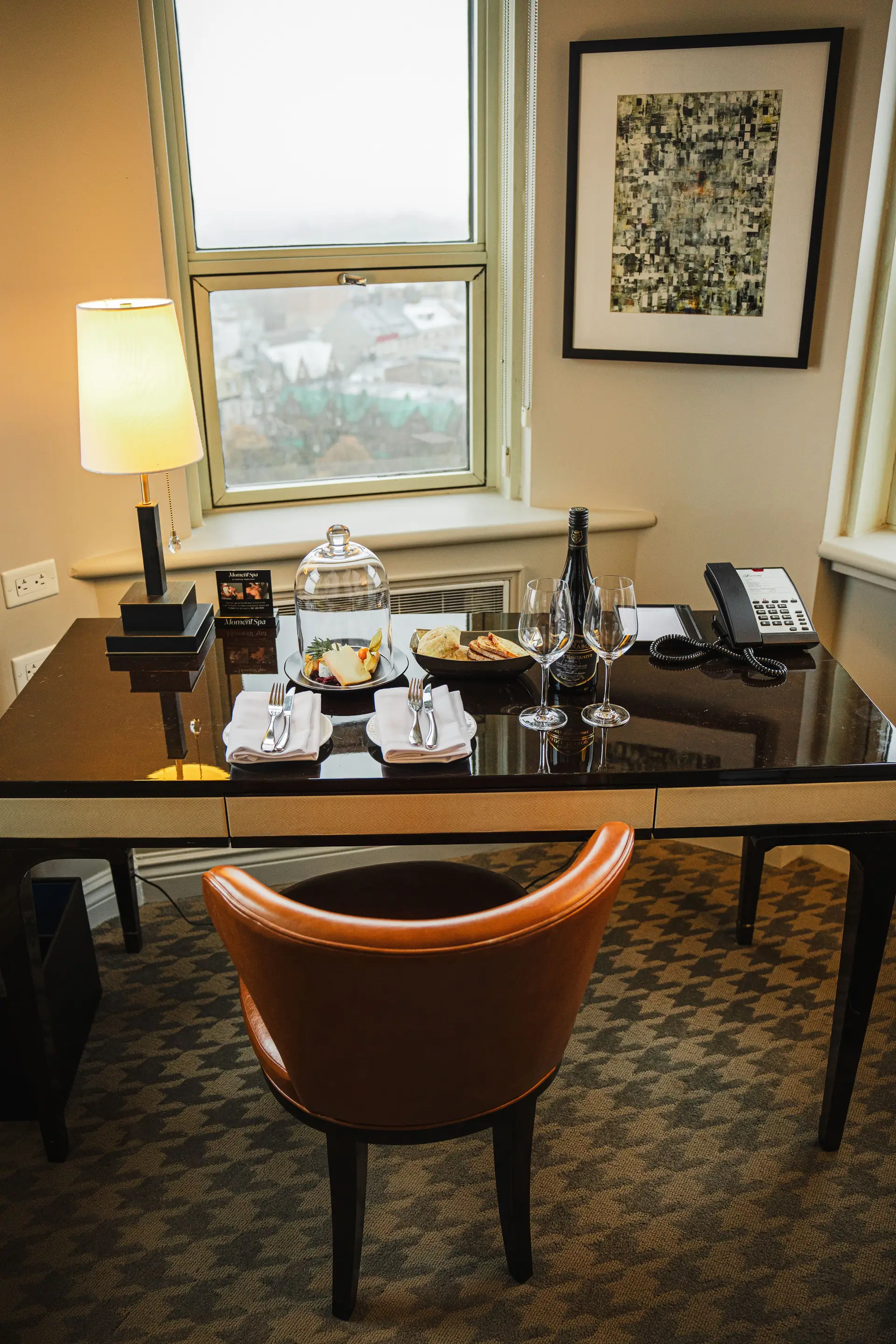 Sophisticated hotel room interior