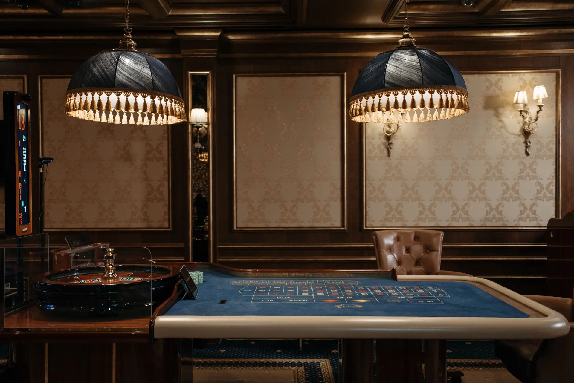 Sophisticated casino table interior